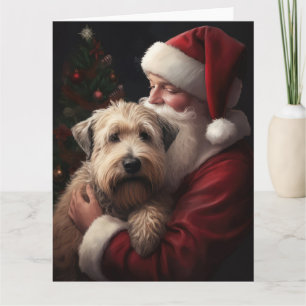 Wheaton Terrier med Jultomten julafton Kort