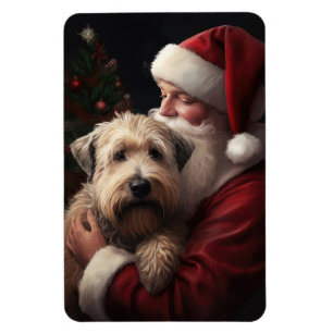Wheaton Terrier med Jultomten julafton Magnet