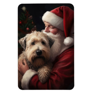 Wheaton Terrier med Jultomten julafton Magnet