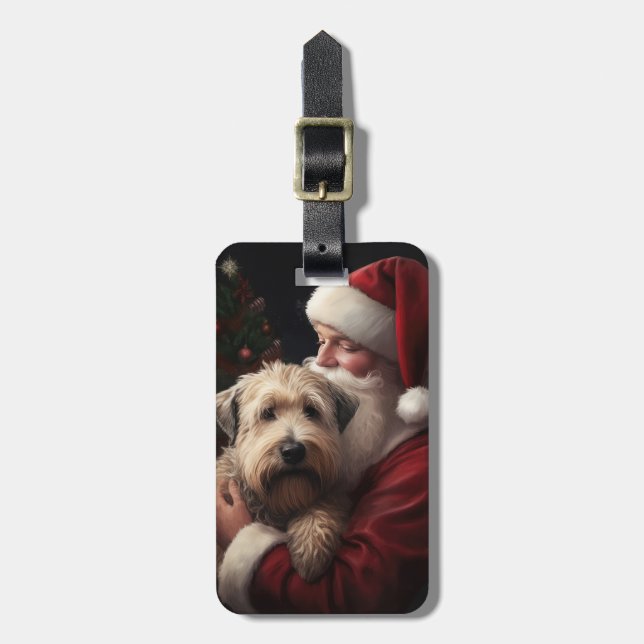 Wheaton Terrier med Tomte Festlig Jul Bagagebricka (Vertikal Framsida)