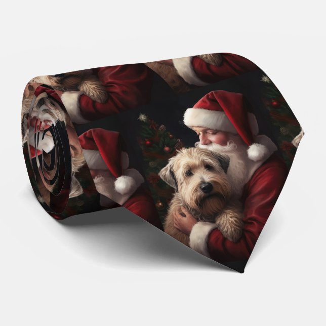 Wheaton Terrier med Tomte Festlig Jul Slips (Rullad)