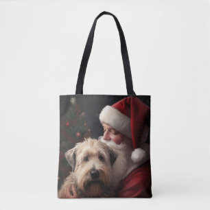 Wheaton Terrier med Tomte Festlig Jul Tygkasse
