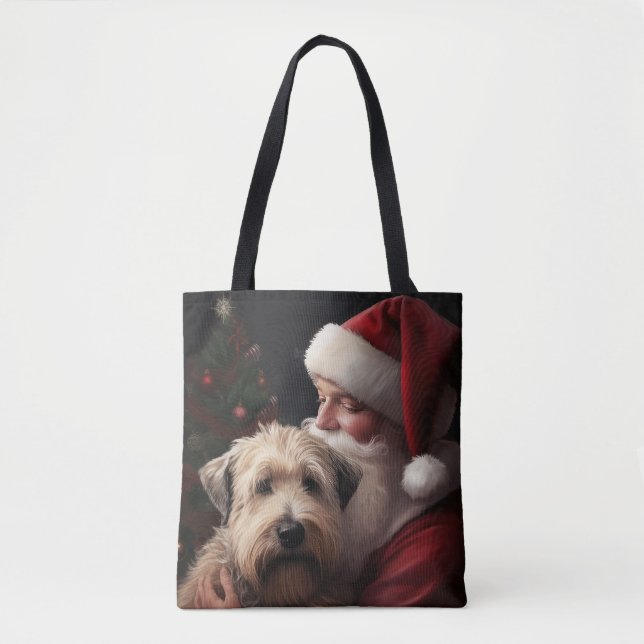 Wheaton Terrier med Tomte Festlig Jul Tygkasse (Framsida)
