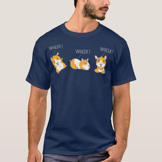 Wheek Wheek Guinea Gris Ljud Cute Rodent T Shirt (Framsida)
