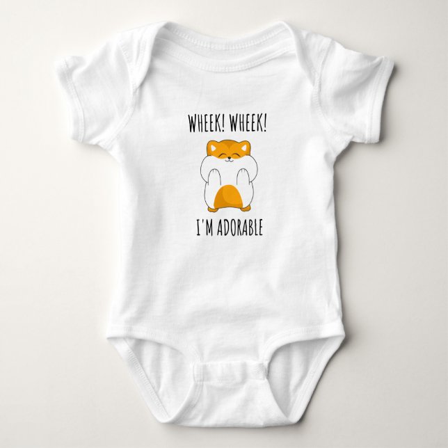 wheek! wheek! i'm adorable,guinea pig, hay im new  t shirt (Framsida)