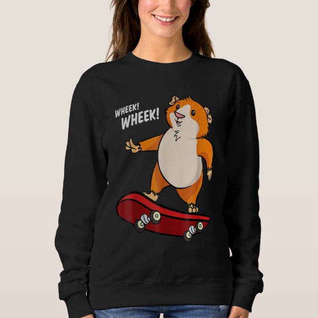 Wheek Wheek Marsvin Skateboard Skateboardåkare T Shirt (Framsida)