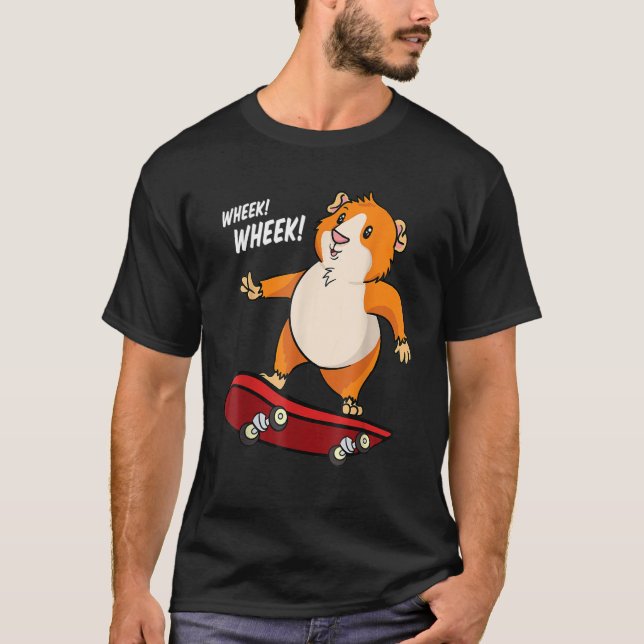 Wheek Wheek Marsvin Skateboard Skateboardåkare T Shirt (Framsida)