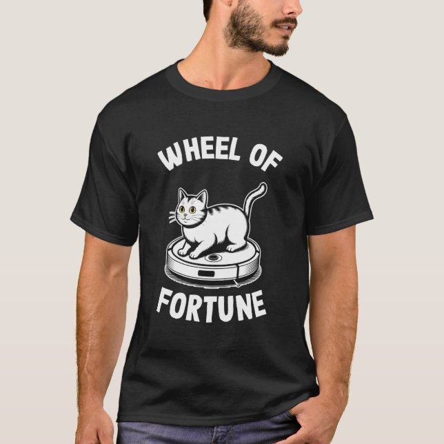 Wheel of Fortune Robotdammsugare Rolig Katt 2 T Shirt (Framsida)