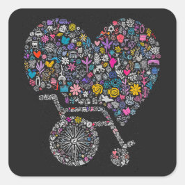 Wheel of Many Lives Fyrkantigt Klistermärke