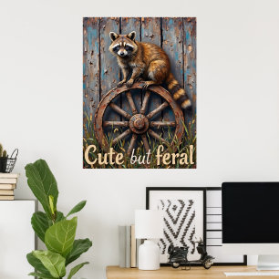 Wheel Watcher: A Raccoons perch Poster