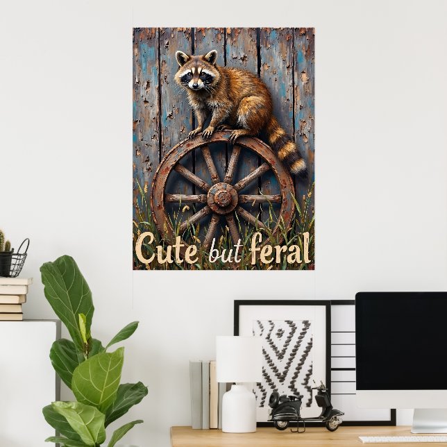 Wheel Watcher: A Raccoons perch Poster (Hemmakontoret)