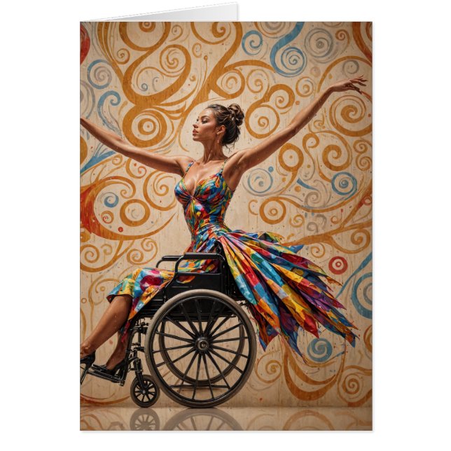 Wheelchair Dancing Lady All Occasions Greeting  Hälsningskort (Framsidan)