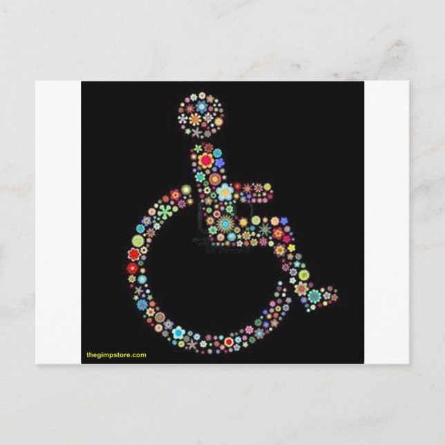 wheelchair_funky_zazzle.jpeg vykort (Framsida)