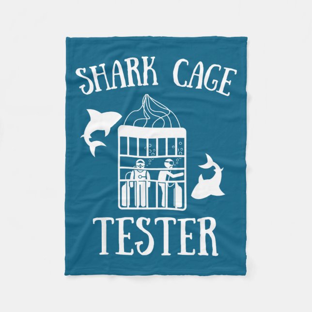 Wheelchair Handicap Humor Handicapped Shark Cage T Fleecefilt (Framsidan)