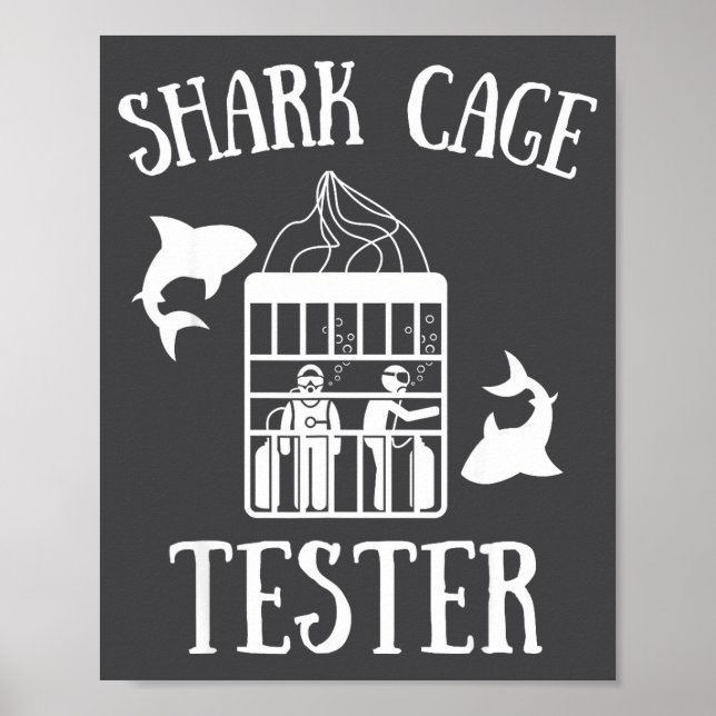 Wheelchair Handicap Humor Handicapped Shark Cage T Poster (Framsidan)
