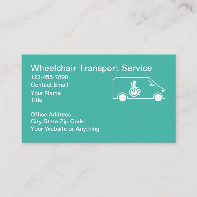 Wheelchair Medical Transport Business Cards Visitkort (Framsida)