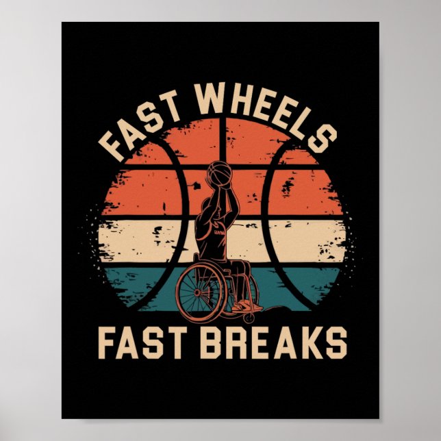 Wheelchair Sketll Player Disabled Disability Handi Poster (Framsidan)
