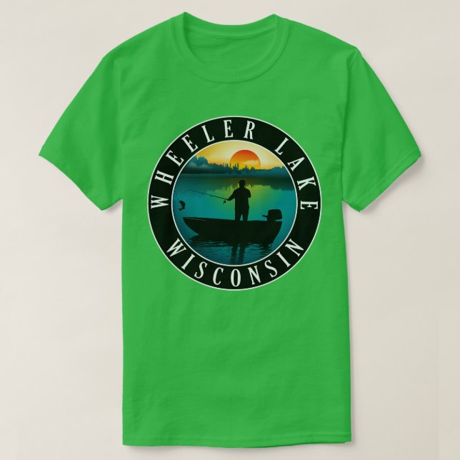 Wheeler Sjö Wisconsin Fishing T Shirt (Design framsida)