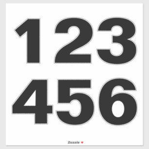 Wheelie Tunna Numbers in Black and White Klistermärken