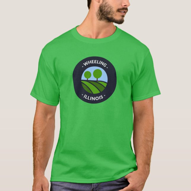 Wheeling Illinois Hills and Trees Oversized T Shirt (Framsida)