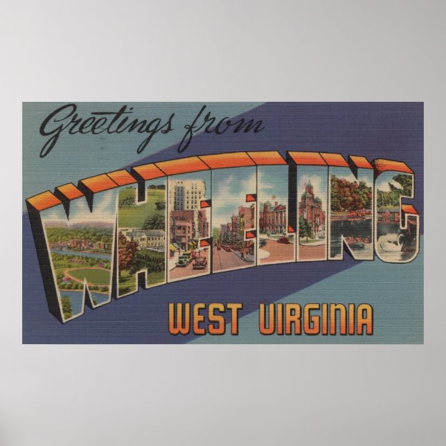 Wheeling, Väster Virginia - Large Brev Scenes Poster (Framsidan)