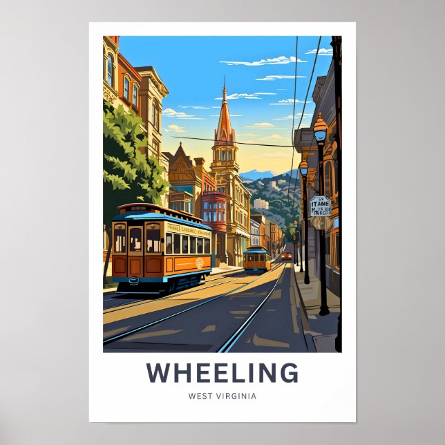 Wheeling Väster Virginia Travel Print Poster (Framsidan)