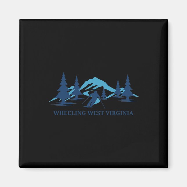Wheeling West Virginia Ski Resort Skiing Skier  Magnet (Framsidan)