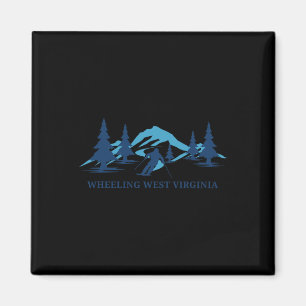 Wheeling West Virginia Skidort Skidåkning Skidåkar Magnet