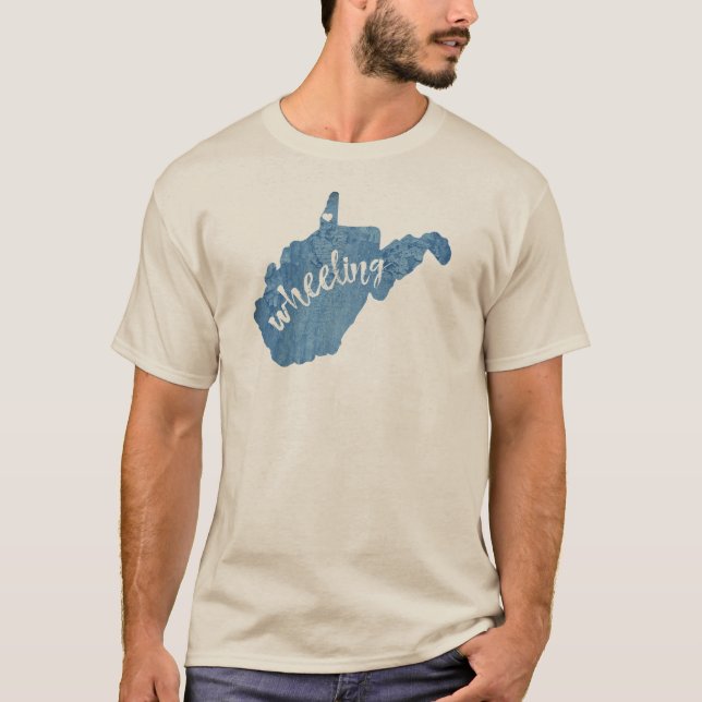 Wheeling West Virginia trästruktur T Shirt (Framsida)