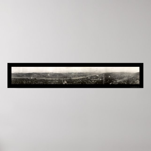 Wheeling, WV Skyline Photo 1909 Poster (Framsidan)