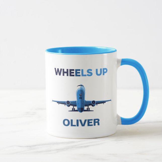 Wheels Up Aviation Start Minimalistisk Mugg (Höger)