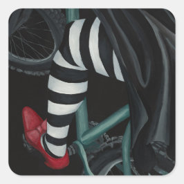 Wheels Up! Fyrkantigt Klistermärke