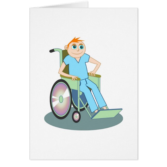 Wheelstol Boy Hälsningskort (Framsidan)