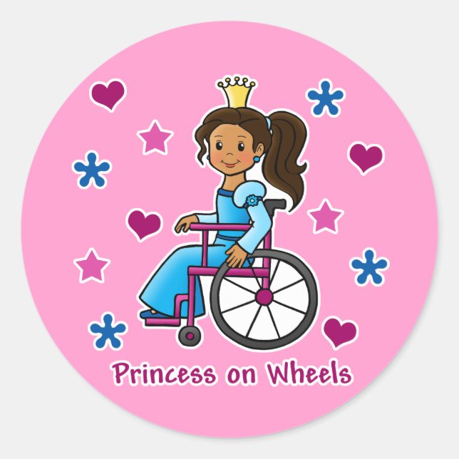Wheelstol Princess Runt Klistermärke (Framsida)