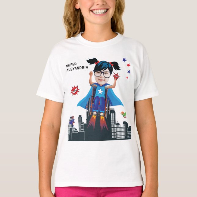 Wheelstol Superassistance Girl 💥 Flies Hero Birth T Shirt (Framsida)