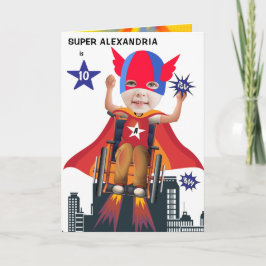 Wheelstol SupertheGirl Flies Hero Birthday Kort