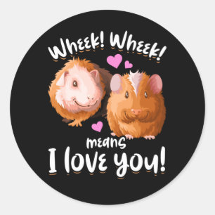 Whei I Kärlek You Guinea Gris Runt Klistermärke