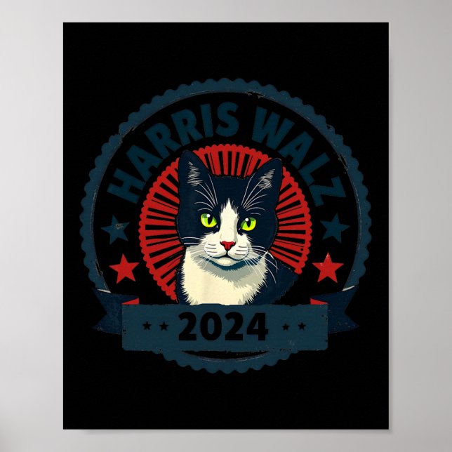 Wheimer 2024 Funny Cat Election Kamala Harris Tim Poster (Framsidan)