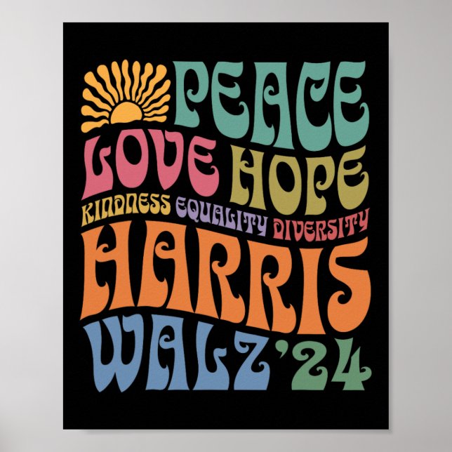 Wheimer 2024 Peace Kärlek Hope Kindness Equality D Poster (Framsidan)