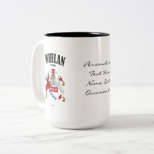 Whelan Family Crest, Translation & Meaning Två-Tonad Mugg