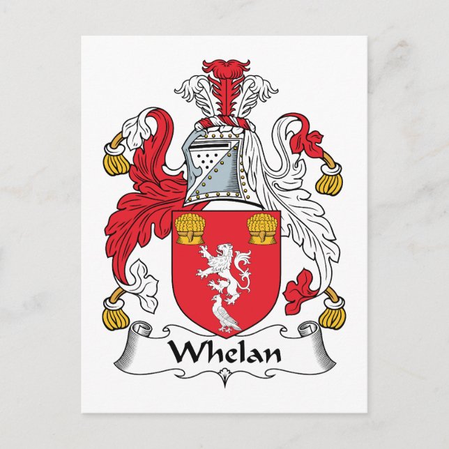 Whelan Family Crest Vykort (Framsida)