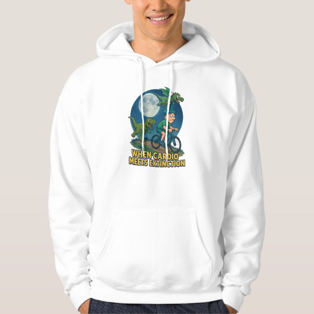 When Cardio Meets Extinction – Funny Dinosaur Hoodie (Framsida)