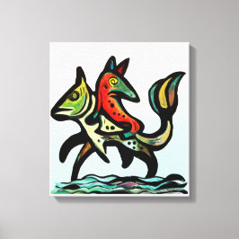 When Earth and Water Collide The Fox and The Trout Canvastryck