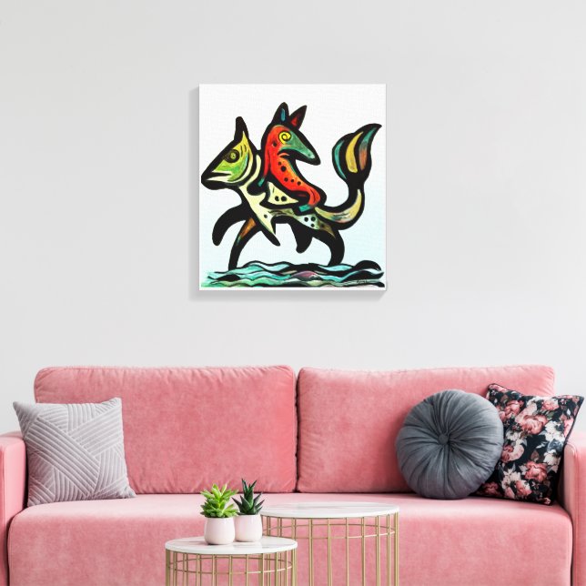 When Earth and Water Collide The Fox and The Trout Canvastryck (Insitu (Vardagsrum))