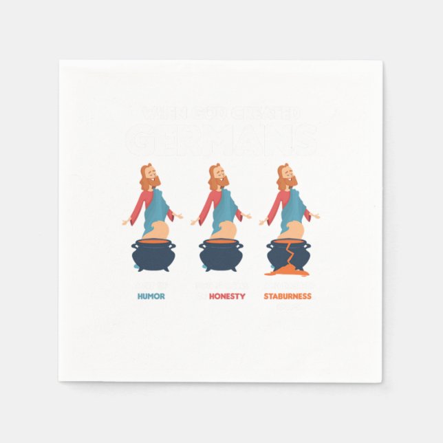 When God Created Germans Funny Germany Gift Pappersservett (Framsidan)