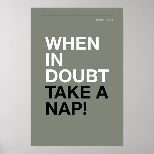 WHEN IN DOUBT, TAKE A NAP – Cozy Wall Art Poster (Framsidan)