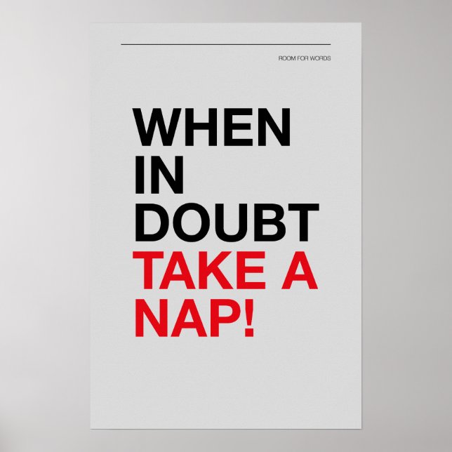 WHEN IN DOUBT, TAKE A NAP – Cozy Wall Art Poster (Framsidan)