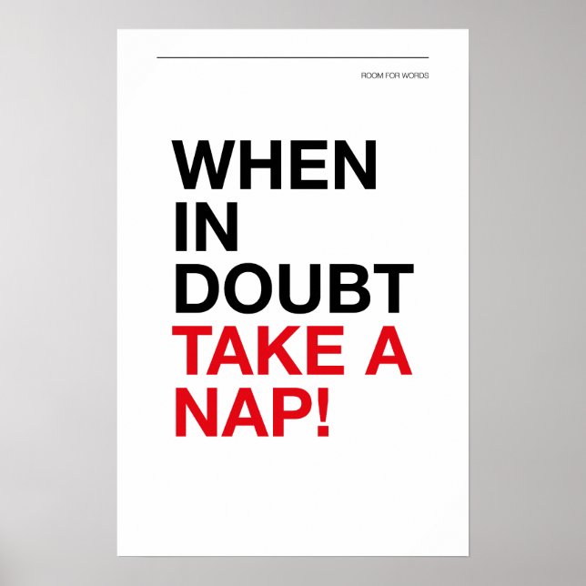 WHEN IN DOUBT, TAKE A NAP – Cozy Wall Art Poster (Framsidan)