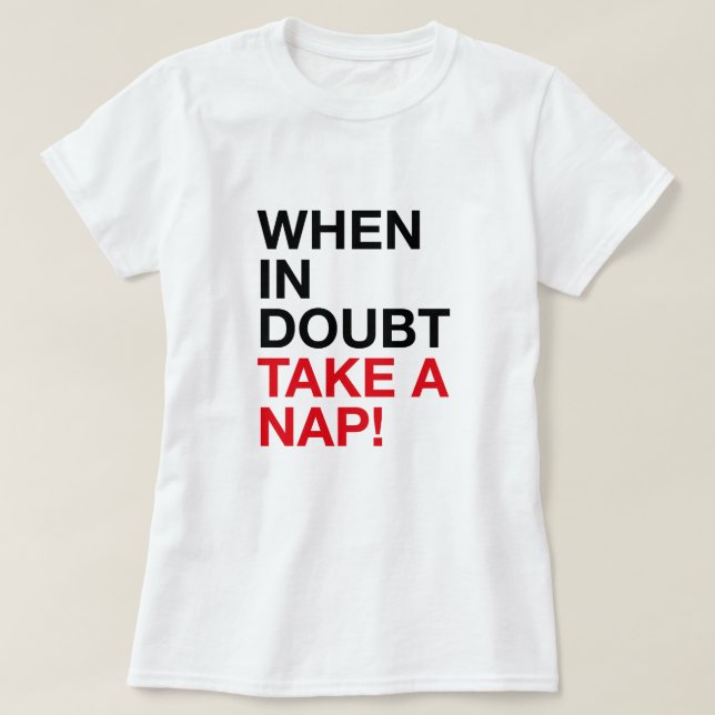 When in Doubt Take a Nap – Minimal Typography Tee (Design framsida)