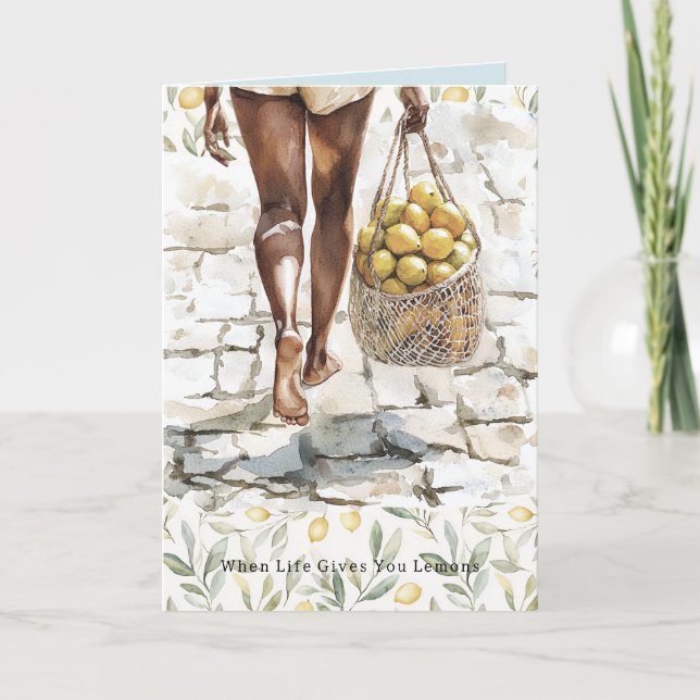 When Life Gives Lemons Make Lemonade Brown Black Kort (Framsida)